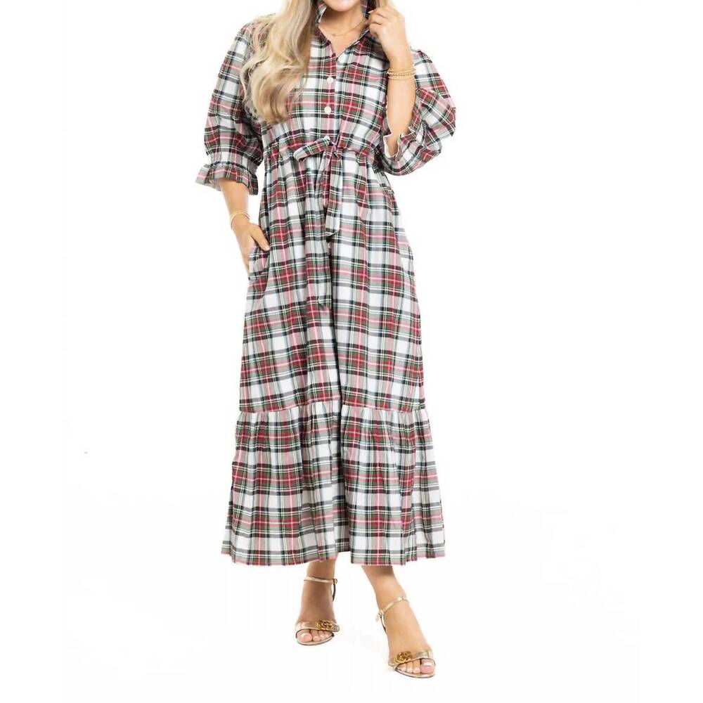 NEW HOLLY SHAE DESIGN women's catherine holiday dress in red multi